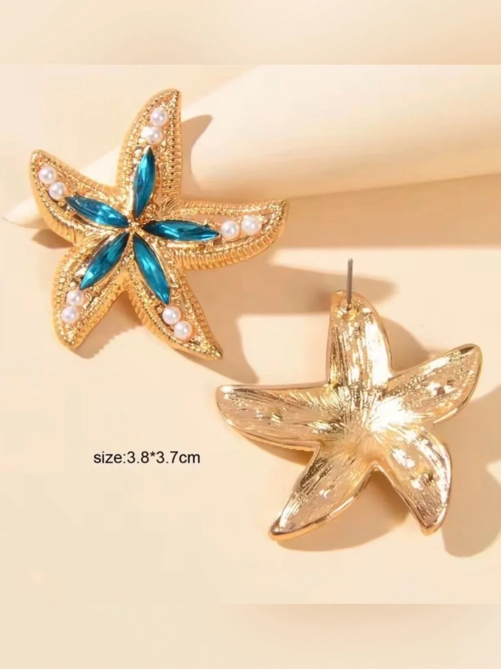 Blue Starfish Earrings - Ocean-Inspired Statement Jewelry